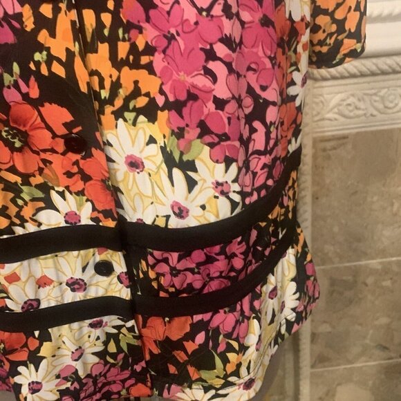 K Woman Colliction. Sz 20W. Short Sleeve Shirt. Open Back Seam w Buttons. B52 - Picture 4 of 9